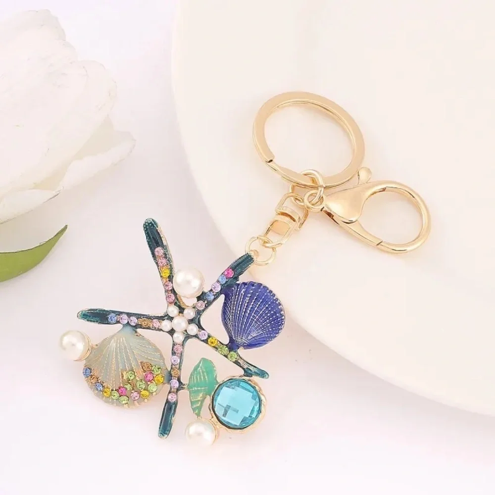 *KERENSA* Gold x Multicolor Fashion Starfish Keychain